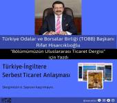 TOBB Başkanı Dergimiz için Yazdı.