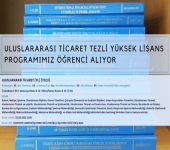 Uluslararası Ticaret Tezli Yüksek Lisans Programı Öğrenci Alımı