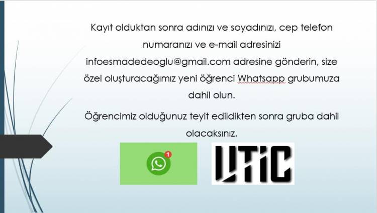 Yeni öğrenci whatsapp grubumuz