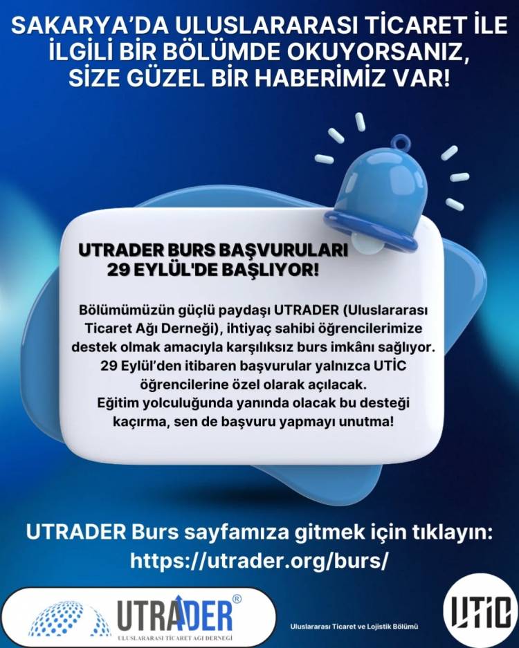 Paydaşımız UTRADER'den UTİC öğrencilerine Burs